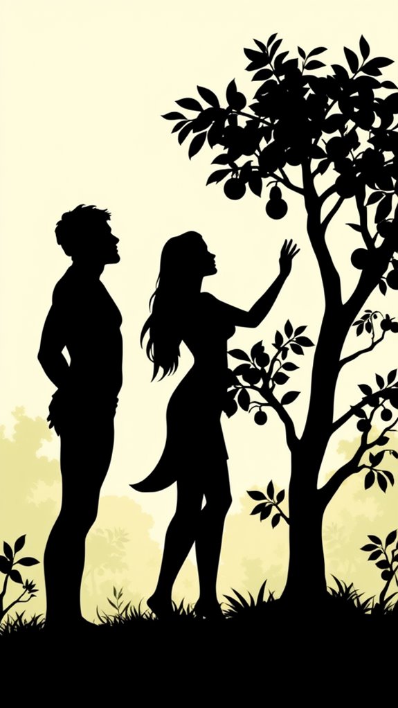 adam and eve silhouettes