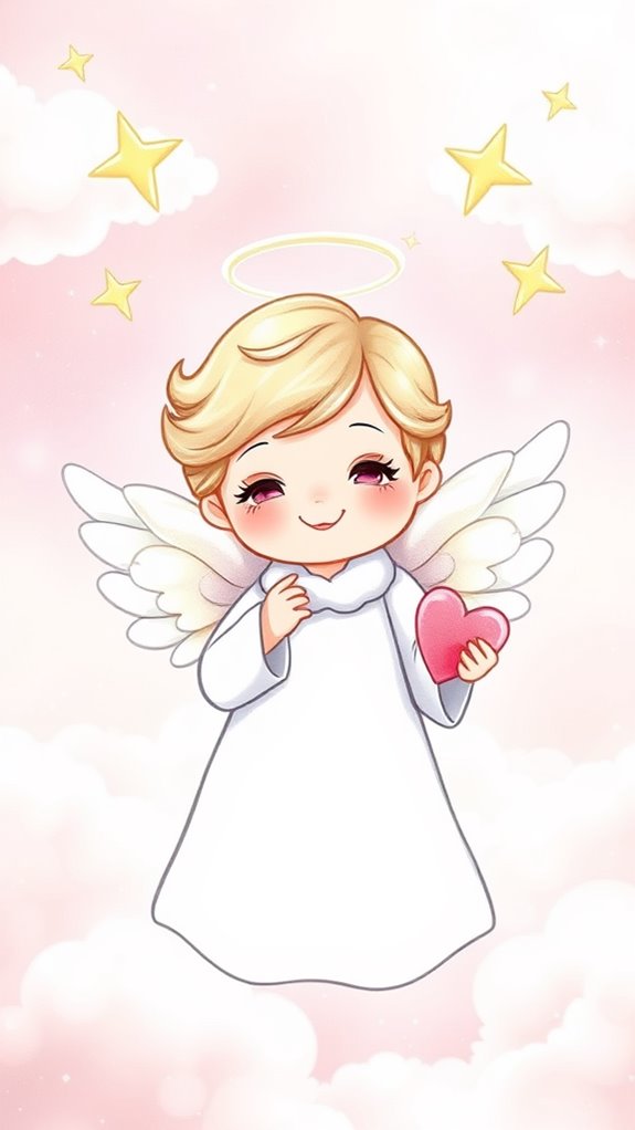 adorable angel sketch illustration