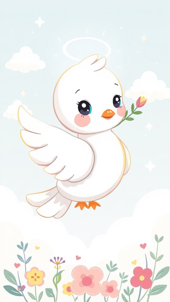 adorable dove illustration art