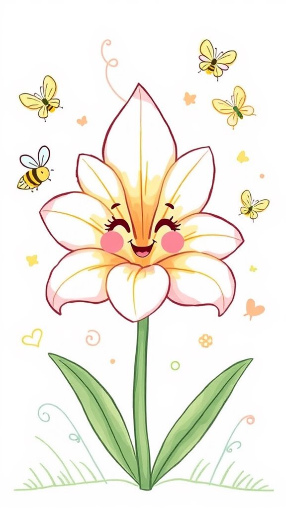 adorable easter lily doodle