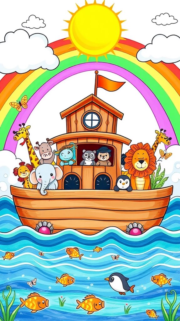 adorable noah s ark illustration