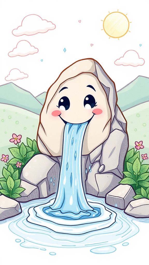 adorable rock water illustration