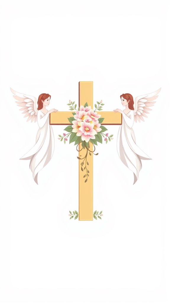 angelic cross clipart design