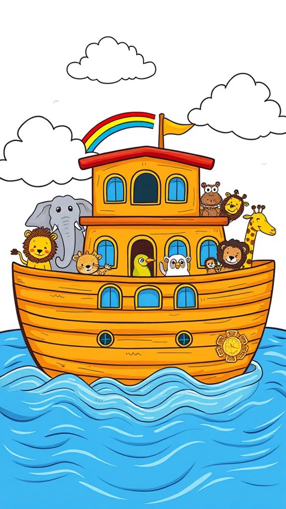 animal pairs on boat