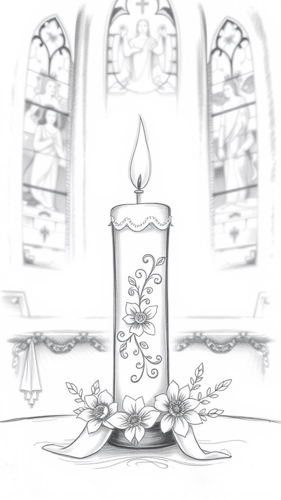 baptism candle light illustration