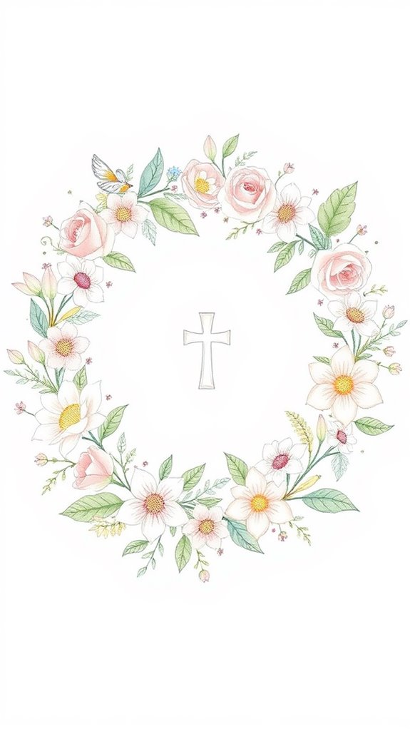 baptism floral wreath design