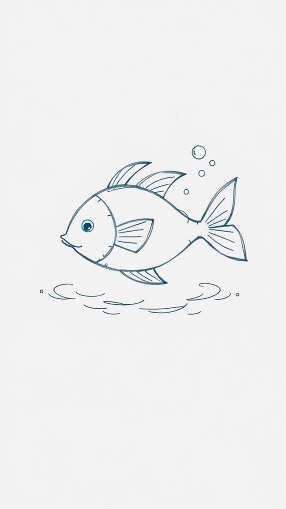 baptism themed fish sketch