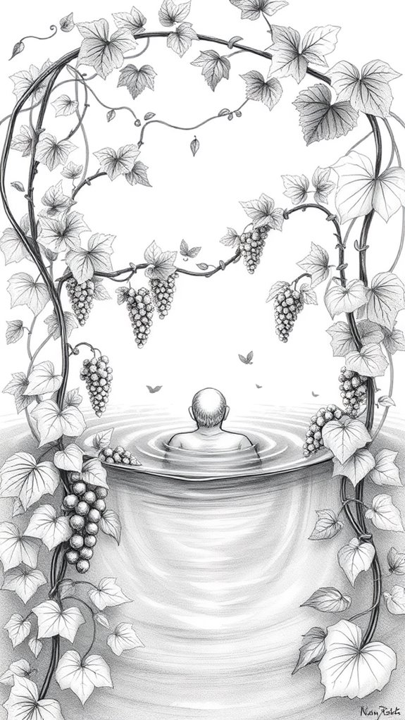baptismal grapevine illustration design