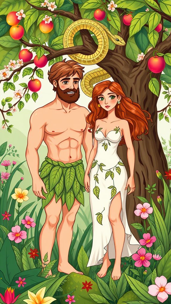 biblical paradise illustration clipart