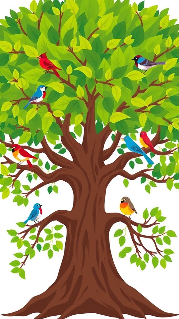 birds on tree design