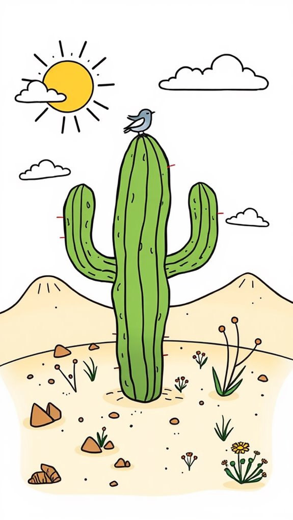 cactus themed doodle art