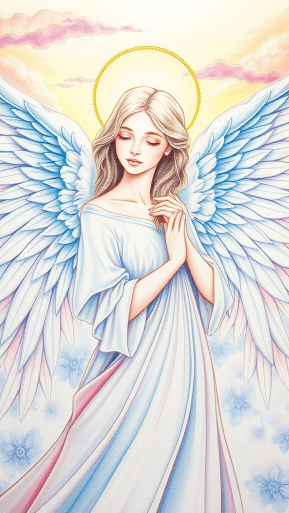 colorful angel pencil art