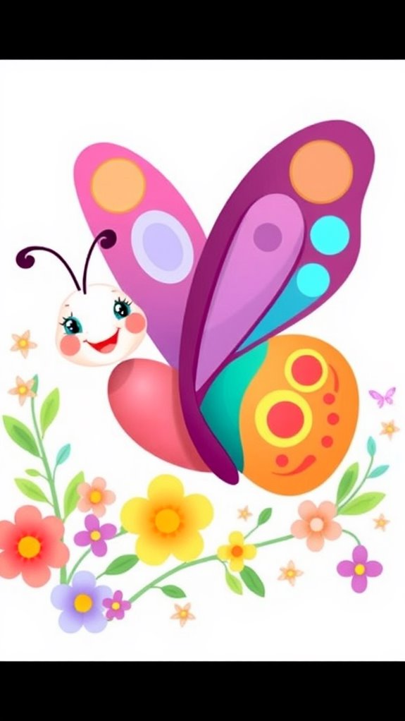 colorful joyful butterfly illustration