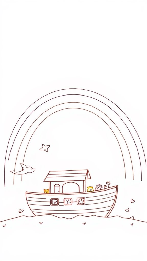 colorful monoline rainbow design