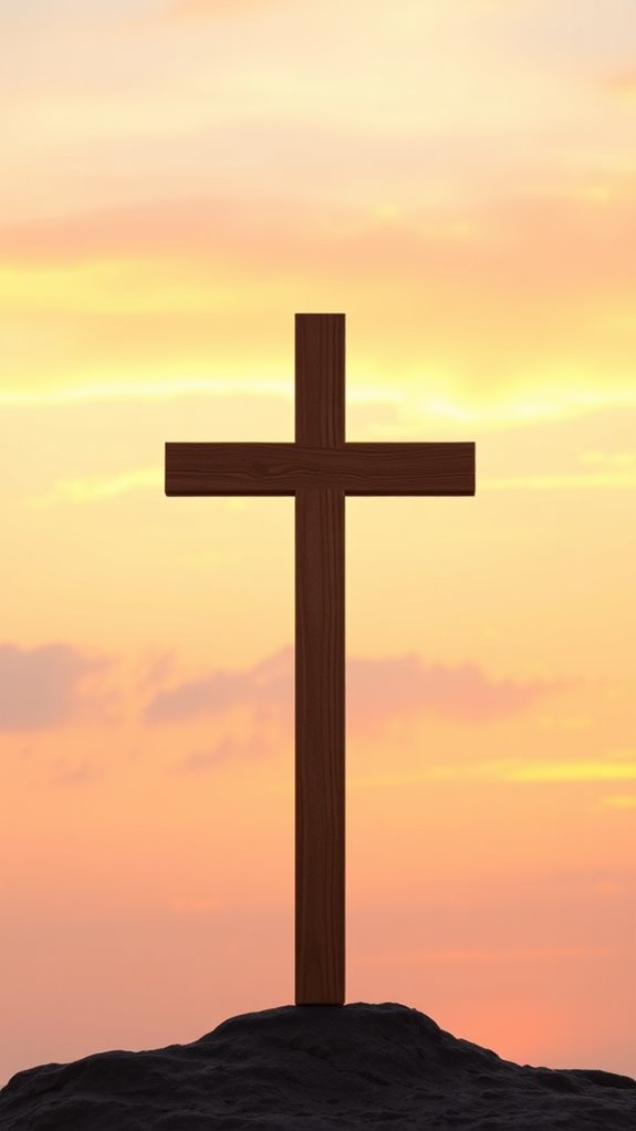 cross against dawn sky