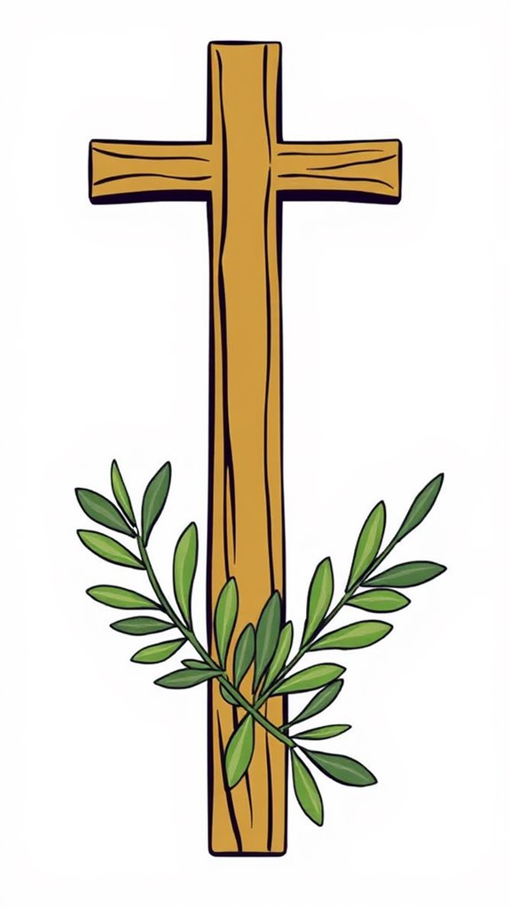 cross and olive branch