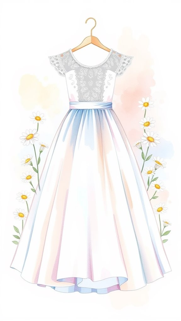 delicate pastel dress illustration
