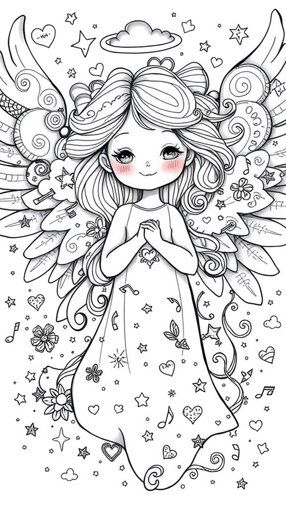 doodle style angel illustration