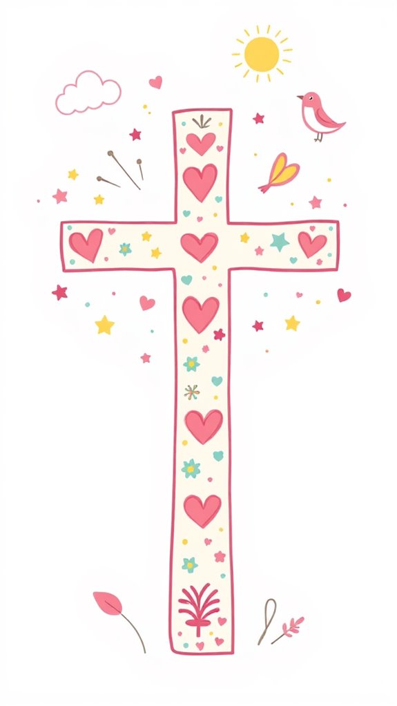 doodle style cross illustration design