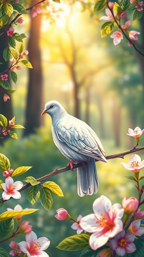 dove surrounded by nature