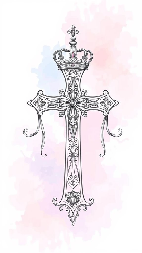 elegant pastel cross design