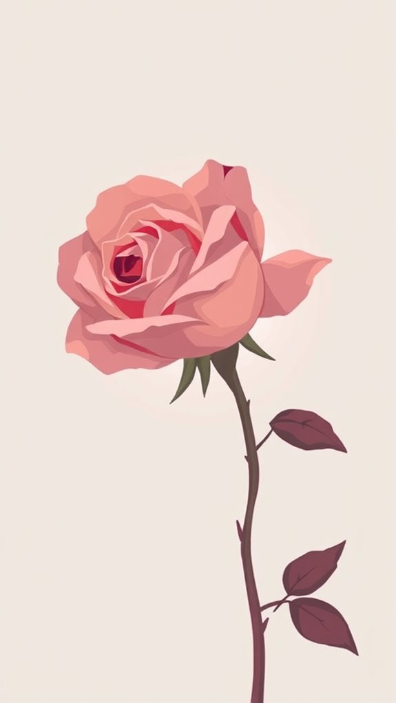 elegant suffering rose illustration