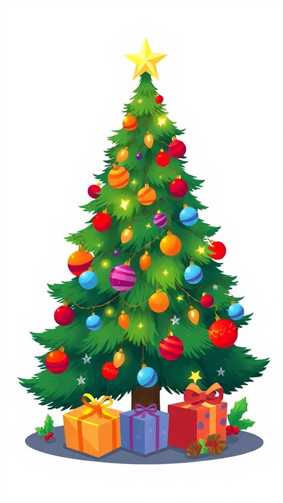 festive holiday tree images