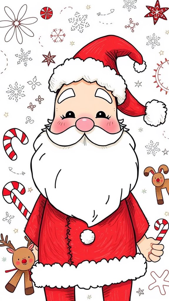 festive santa claus doodle