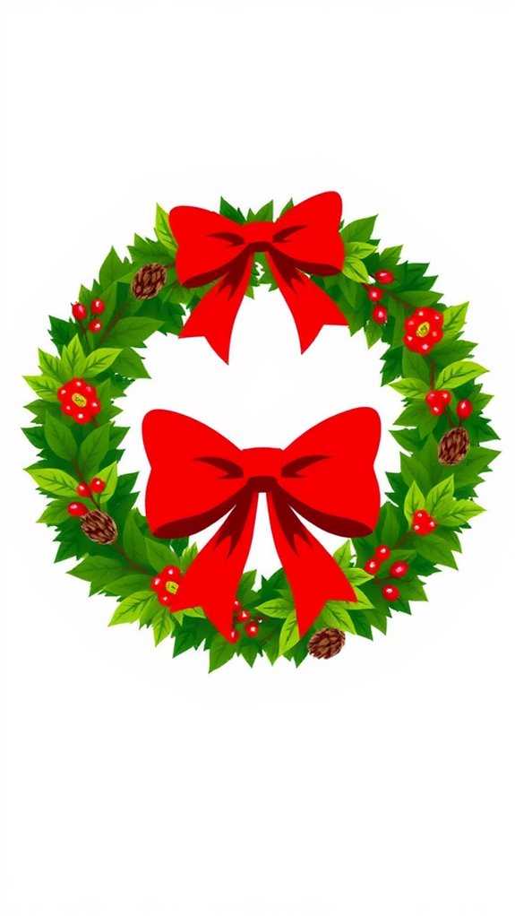 festive wreath with bow