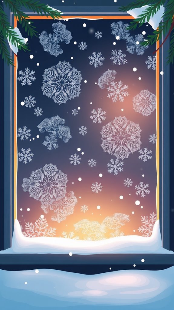 frosty window decorative illustration