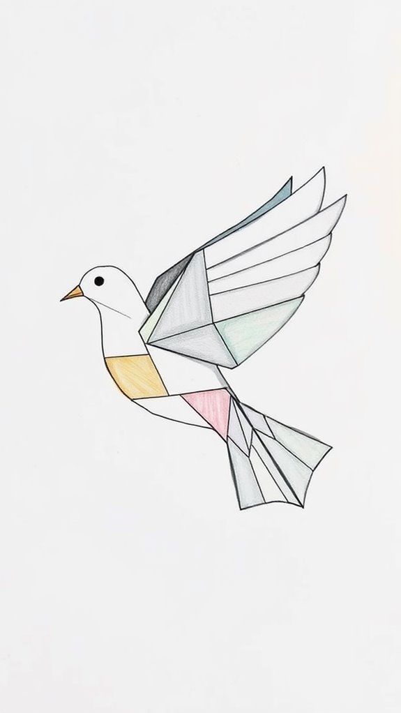 geometric abstract dove art