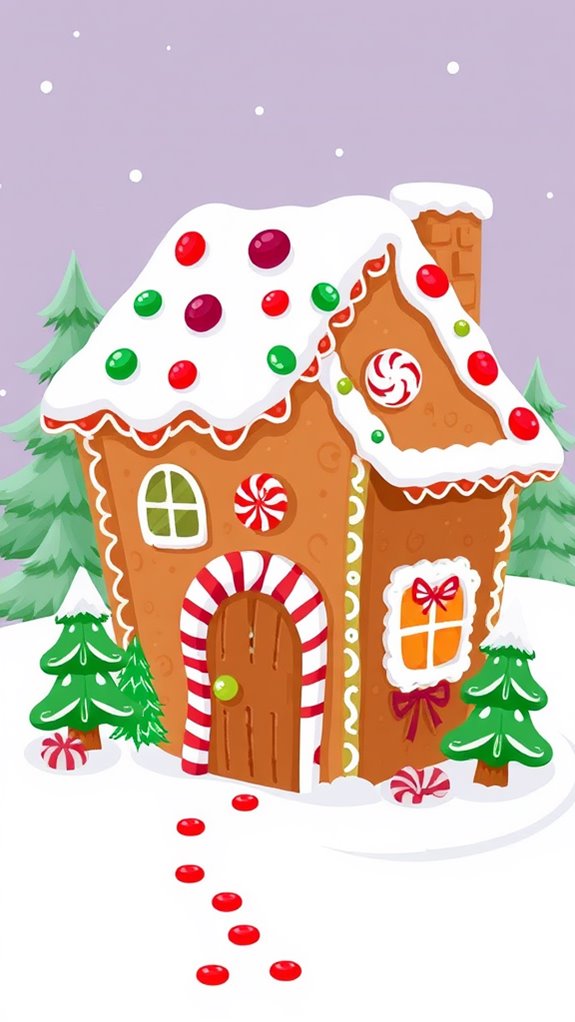 gingerbread house decoration clipart