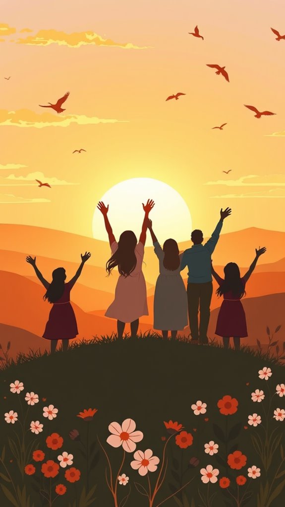 grateful morning sunrise illustration