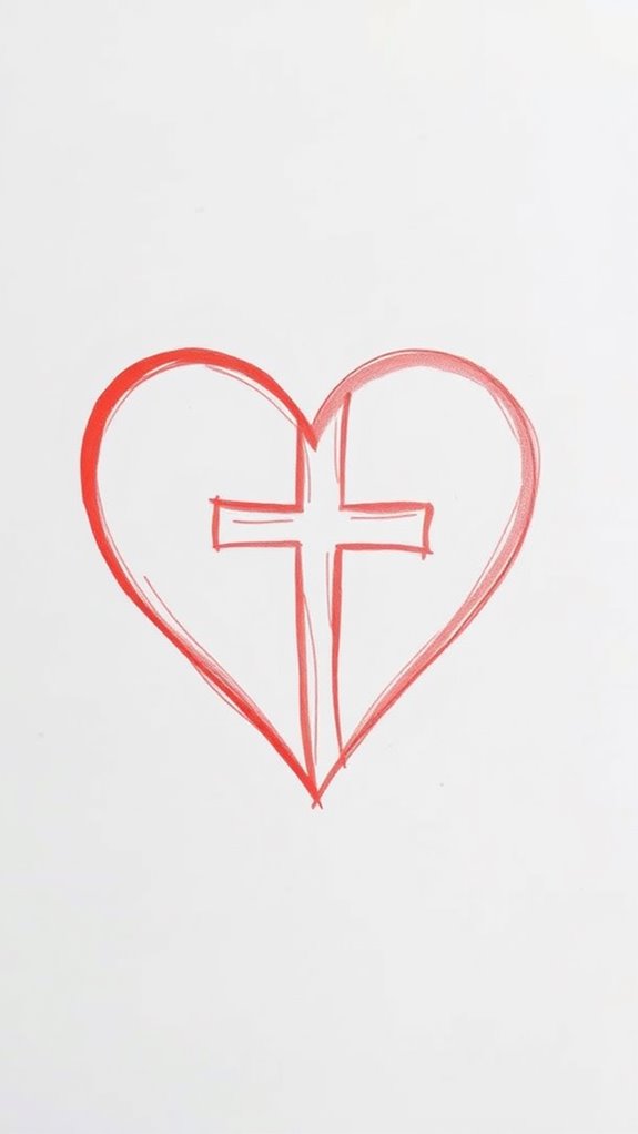 heart and cross design