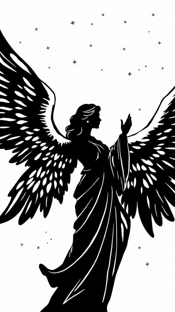 intricate black and white silhouette