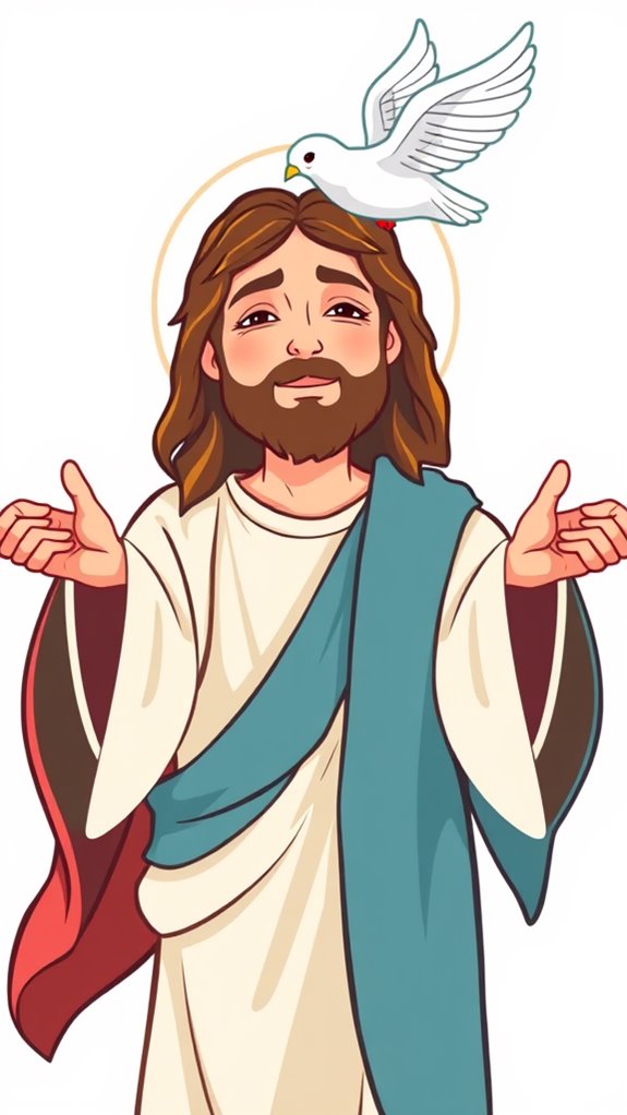 jesus and dove illustration