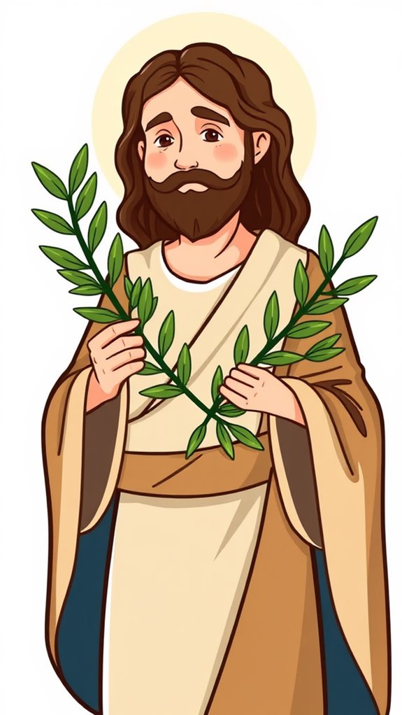 jesus holding olive branch