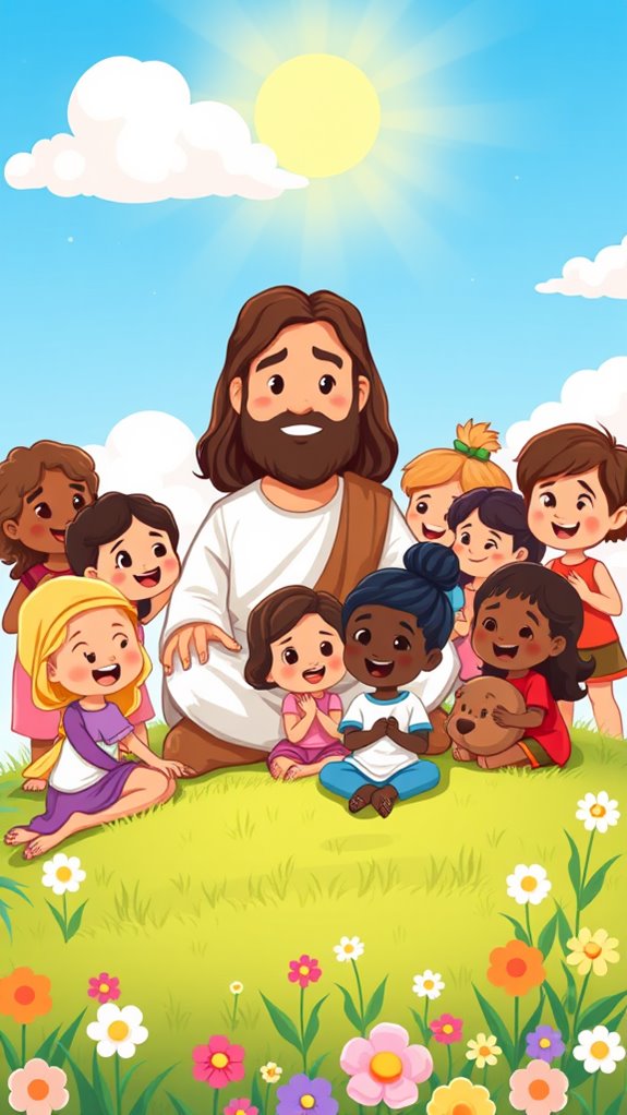 jesus teaching children illustration