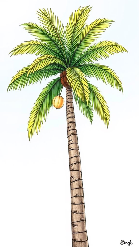 lifelike palm tree illustration