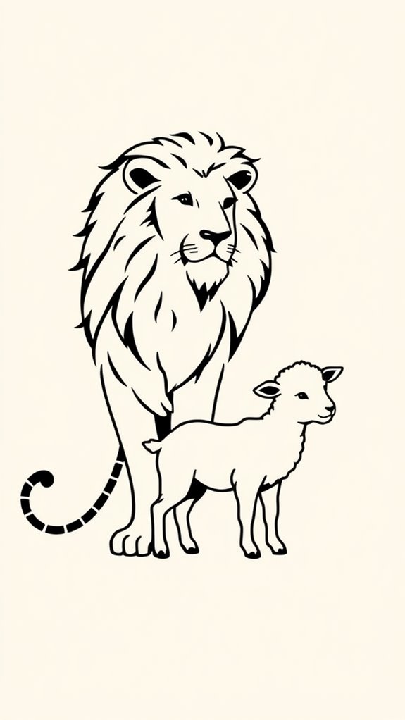 lion and lamb silhouette