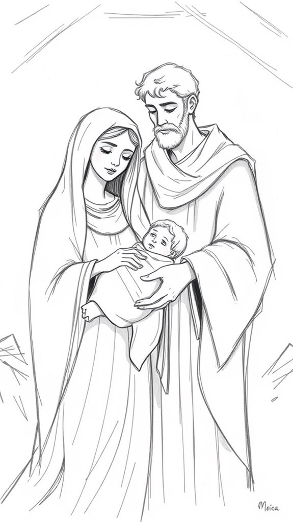 mary and joseph sketch