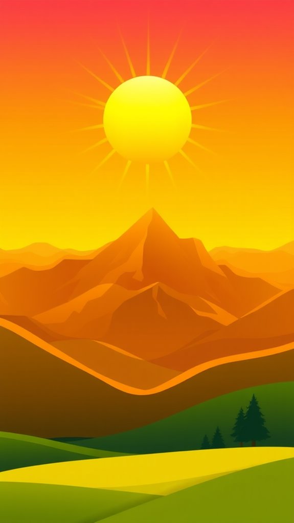 mountain sunrise clipart image