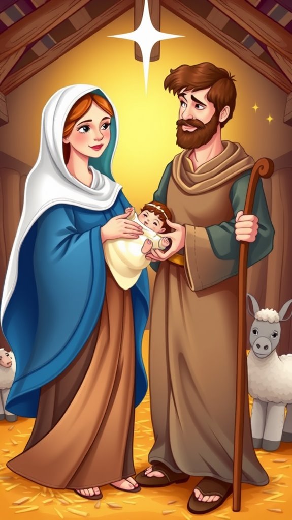 nativity scene clipart characters