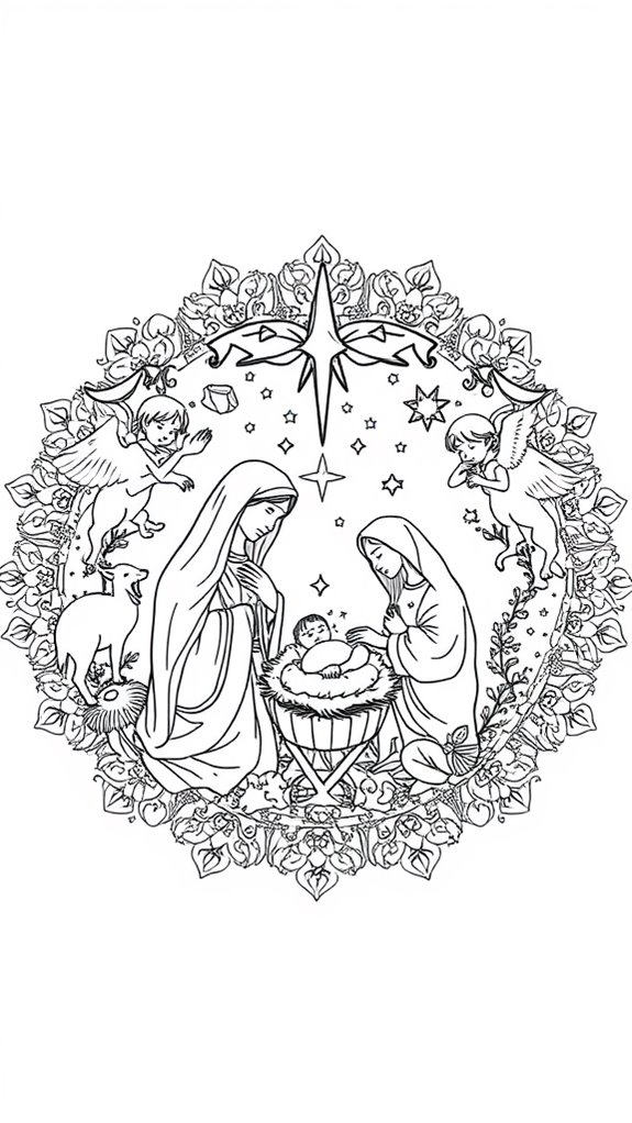 nativity scene mandala art