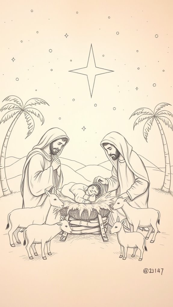 nativity scene sketching activity
