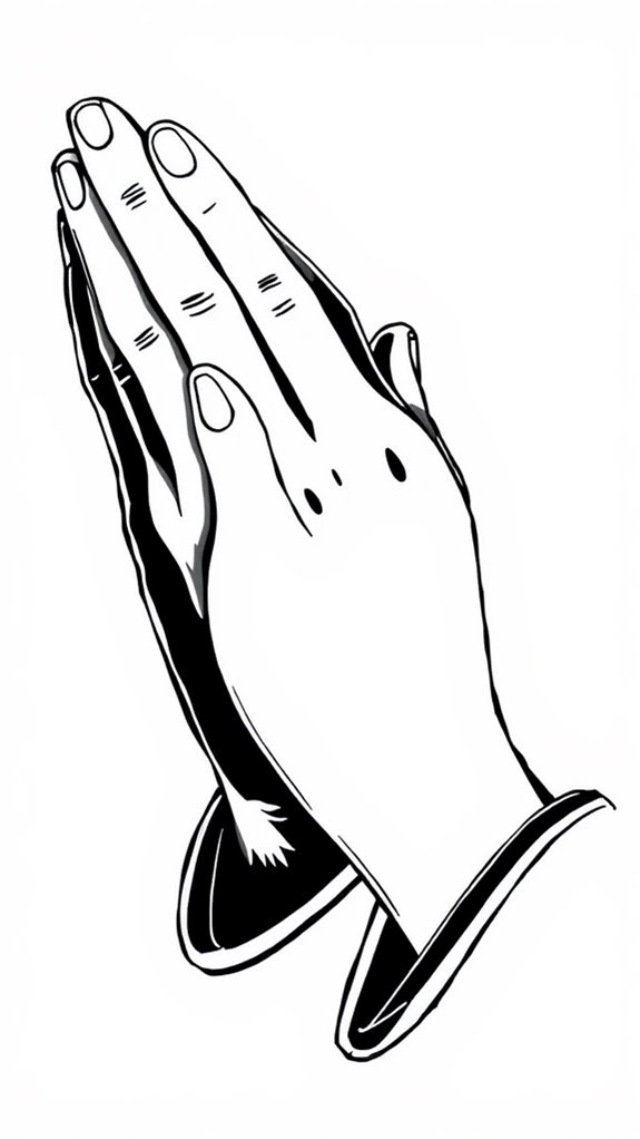 praying hands graphic illustration