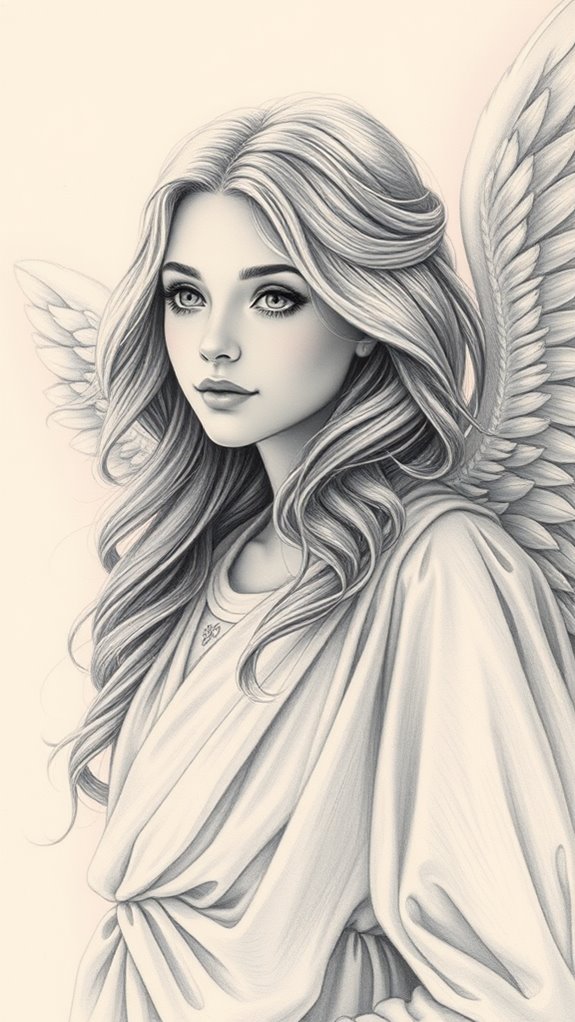 realistic angel portrait drawing