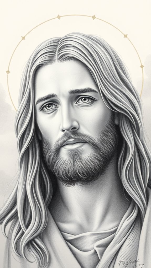 realistic jesus portrait drawing