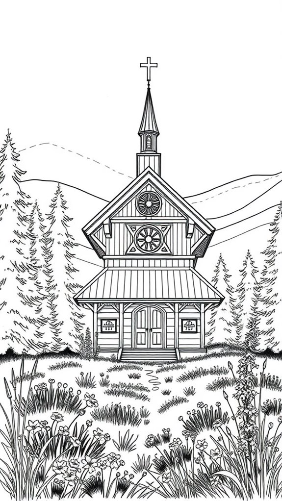 rustic tabernacle line art