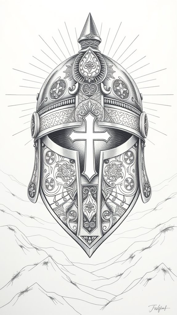 salvation helmet illustration concept